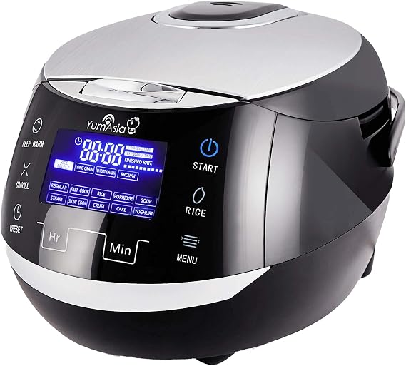 Yum Asia Sakura Rice Cooker with Ceramic Bowl and Micom Fuzzy Logic (YUM-EN15) 6 Rice Cooking Modes 6 Multi-cooker Modes Motouch LED Display 1.5 Litre Capacity 220-240V UK/EU Power