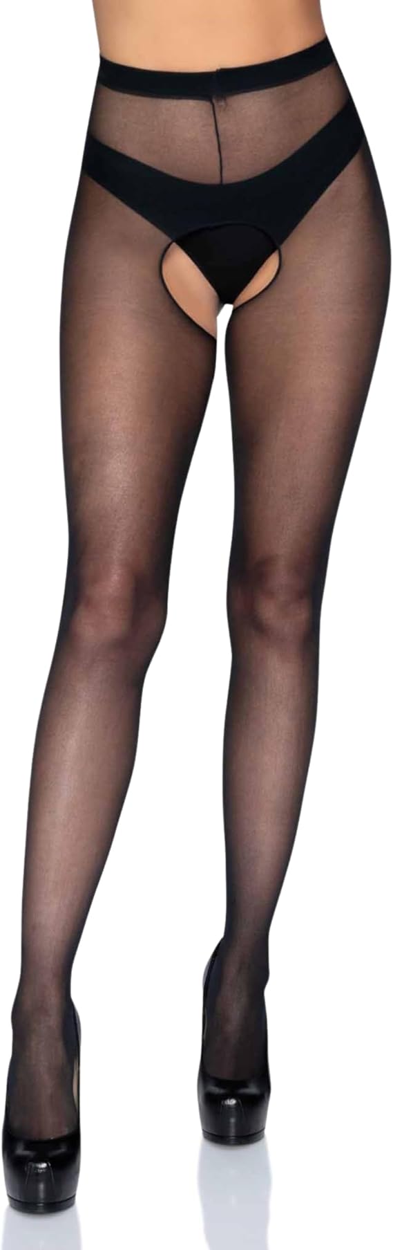 Leg Avenue Women's Plus Size Crotchless Pantyhose