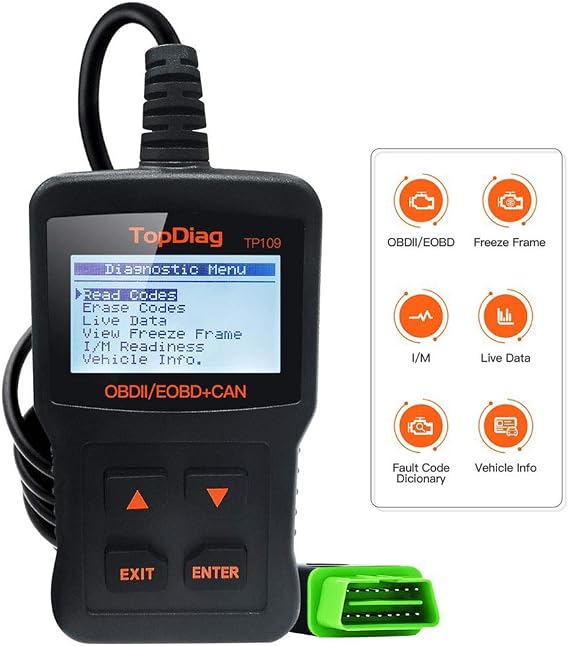 OBDII Diagnostic Car Scanner & Reader Tool, Multilingual Support for Self-Diagnosis to Read and Clarify Vehicle Failure Codes Since 1996
