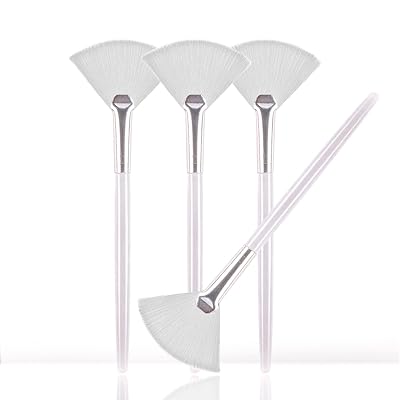 Soft N Style Taklon Fan Mask Brush Acid Applicator for Glycolic PeelMasques 4, white