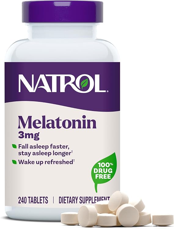 Natrol Melatonin 3 mg Tablets, Nighttime Sleep Aids for Adults, 240 Tablets