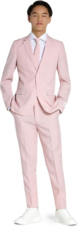 Opposuits Teen Boys 3-Piece Suit Set - Slim Fit Kids Formal Outfit with Blazer Pants Tie Wedding, Church, Prom, Ring Bearer