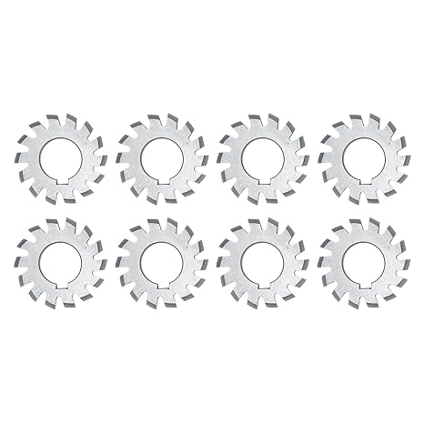 8 PCS Gear Milling Cutter, HSS Gear Cutting Tool, Disk Shaped Gear Cutters, 20 Degrees Pressure Angle Milling Cutter for CNC Milling Machine