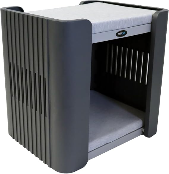 Pet Penthouse - Premium Pet Condo for Superior Comfort - Stylish Design -Convenient & Cozy for Indoor/Outdoor Pets - Durable & Safe Pet Beds with Ventilation (Med Gray/Dark Gray, Condo)