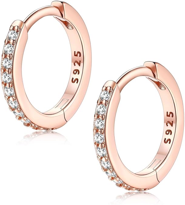 FaithHeart Solid 925 Sterling Silver Small Huggie Hoop Earrings for Women