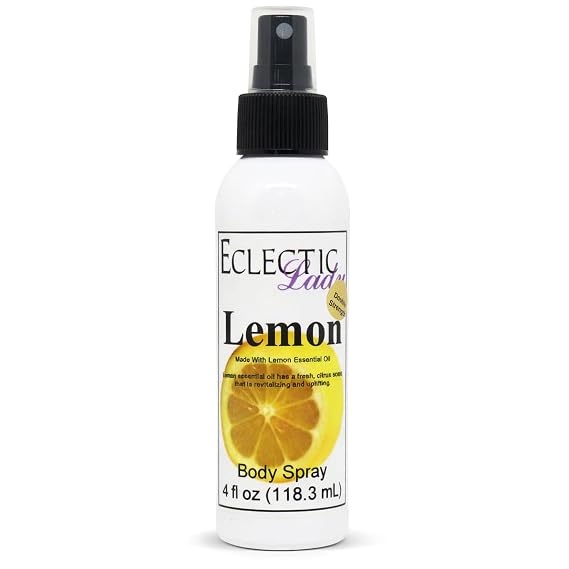 Lemon Body Spray, Double Strength, 4 ounces, Body Mist