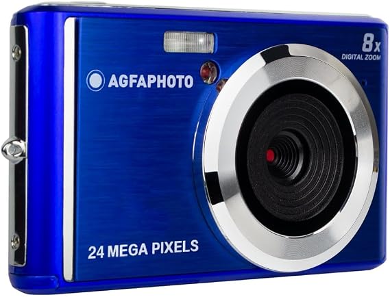 AGFA Photo Classic Digital Camera 24MP Compact Point & Shoot Camera, 2000s Style Digicam, 2.4 LCD Screen, 8X Zoom, HD Video, Portable Travel Camera, Rechargeable Battery