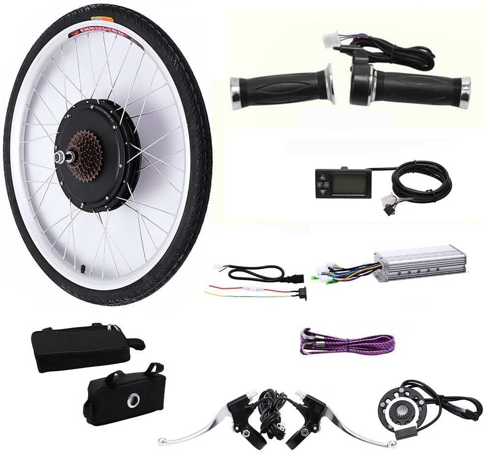 26 Rear Wheel Electric Bike Conversion Kit, 48V 1000W E-Bike Powerful Motor Kit Rear Wheel Hub Assembly Motor Kit US Stock