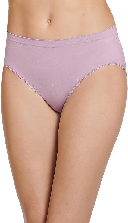 Jockey Women's Underwear Smooth & Shine Seamfree Hi Cut, Soft Mauve, 7