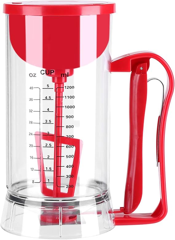 Pancake Cupcake Batter Dispenser, Baking Tool for Cupcakes, Waffles, Muffin Mix, Crepes, Cake or Any Baked Goods - Easy Pour Home Food Gadget