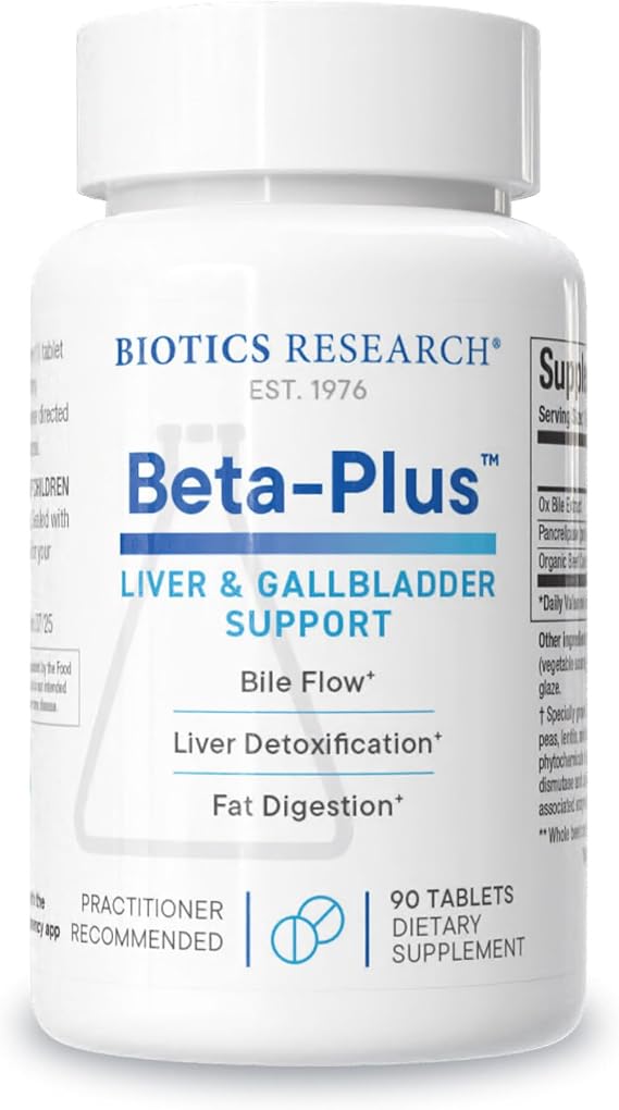 BIOTICS Research Beta-PlusTM Nutritional Ox Bile Salts for No Gallbladder | Digestive Enzymes Supplement, Bile Production, Supports Overall Liver