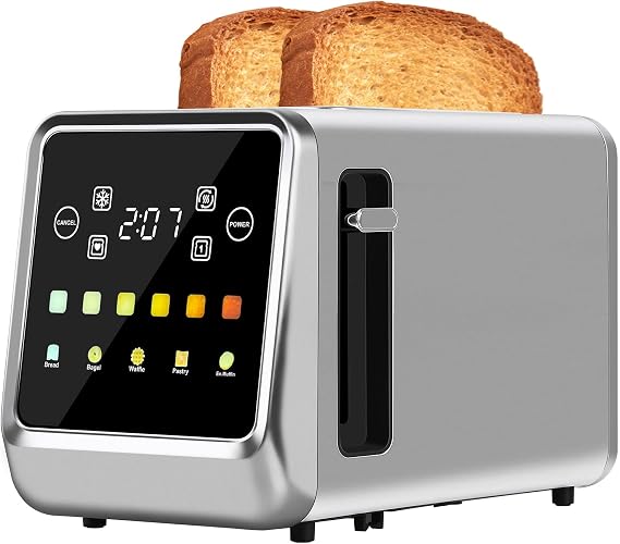 Touch Screen Toaster 2 Slice Bagel Toasters Smart Digital with LCD Display