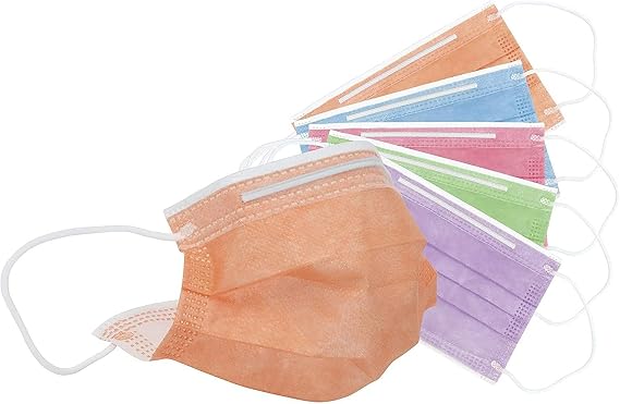 50 Pcs Disposable Face_Masks for Kids,Cute Cartooon Colored Print Pattern Facemask 3 ply Breathable Non-Woven Fabric