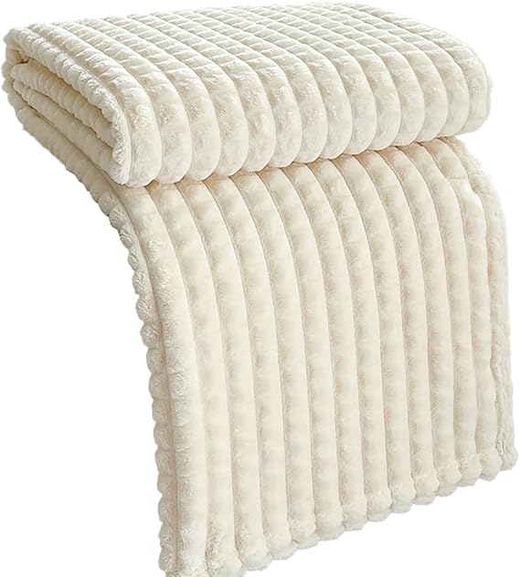 Throws for Sofas, Fleece Blanket King Size for Single Double Bed Adults,Blankets Fluffy Warm Soft Throw Plaid Armchairs Bedroom Couch All Season(Beige,150x200cm)