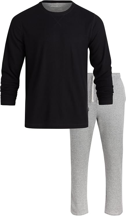 Eddie Bauer Men's Pajama Set - Thermal 2 Piece Lounge set - Long Sleeve Thermal and Cozy Sweatpants for Men (S-XXL)