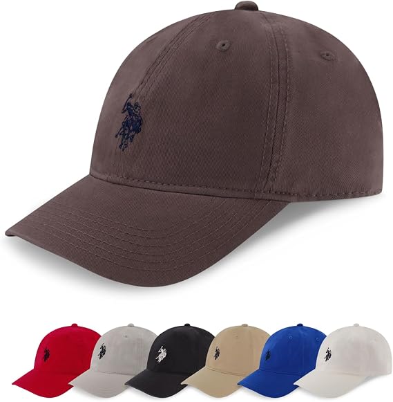 U.S. Polo Assn. Baseball Cap, 100% Cotton Adjustable Dad Hat with Small Pony Logo