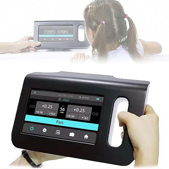 Eye Exams Machine, Portable Auto Refractor, with 7 Inch Touch Screen, 98cm Measuring Distance, 0-180 Axis Number, Data Storage, for Glaucoma, Penetrating Cornea, Syndrome Eye