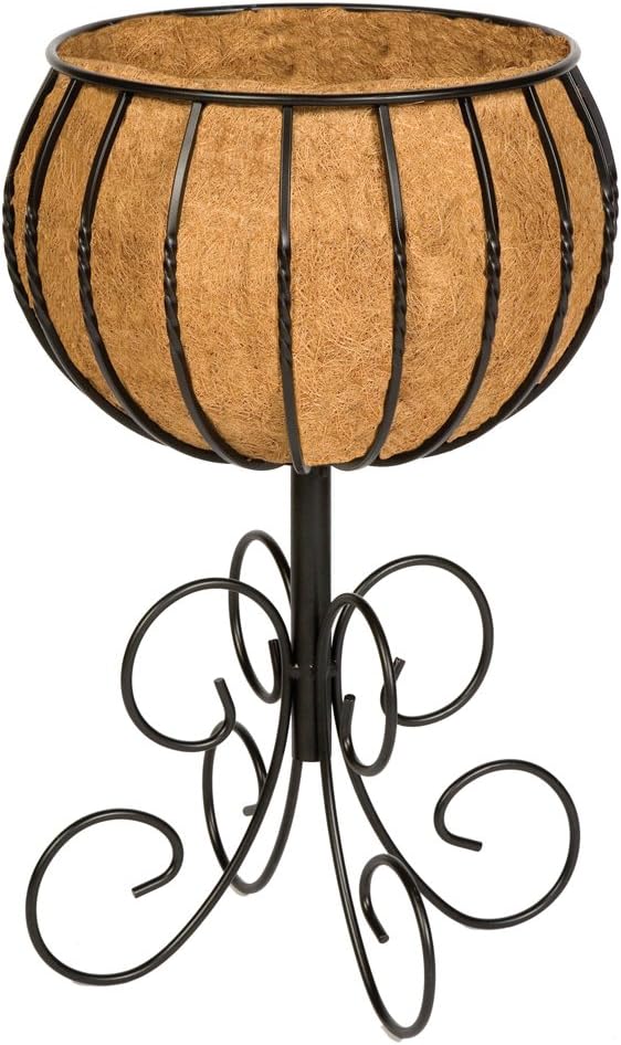 Gardman R954 Blacksmith Patio Urn, 14'' Wide x 24.5'' High, Black