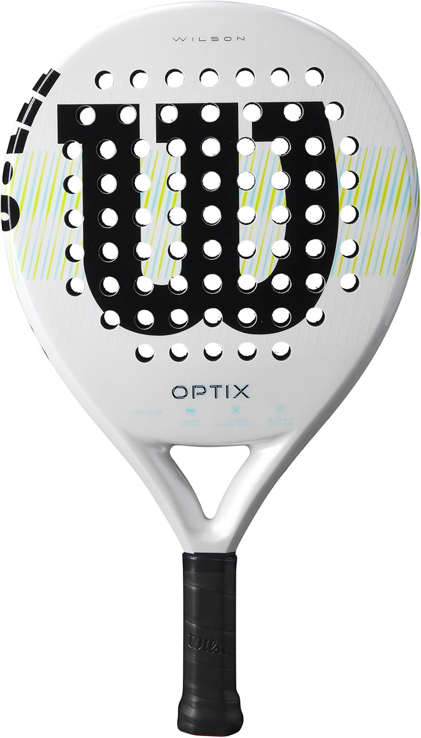 Wilson Optix V1 Padel Racket, Made with a Fiberglass Structure and Soft Foam, Circular Design and Precision Hole Technology, Colour: