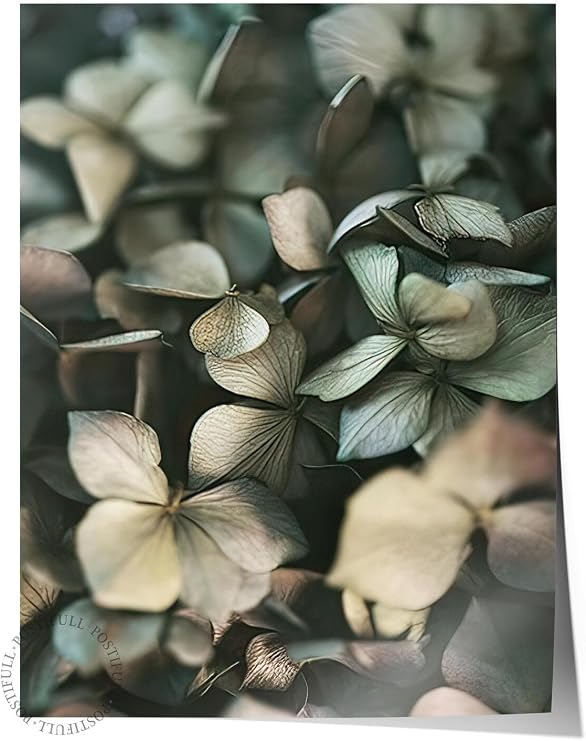Postifull Green Hydrangea Poster, Çerçevesiz Duvar Posteri, Dikey Duvar Tablosu Comfort Serisi No:108400;33 X 48 Çerçevesiz Poster