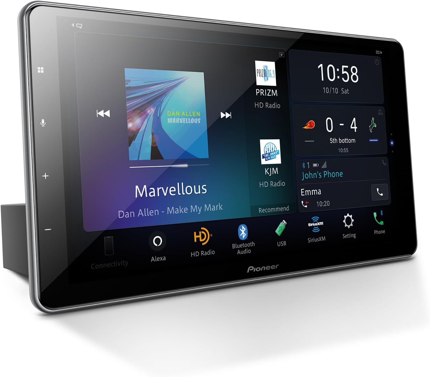 Pioneer DMH-WT8600NEX 10.1 Digital Multimedia Receiver - Wireless Apple CarPlay, Android Auto, Built-in Bluetooth, WiFi, Amazon Alexa, Floating Capacitive Touch Screen, Single DIN