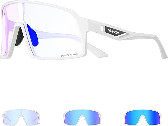 SCVCN Photochromic Cycling Glasses Men Women Mountain Bike Sunglasses MTB Road Bicycle Riding Clear Sports Glasses S325