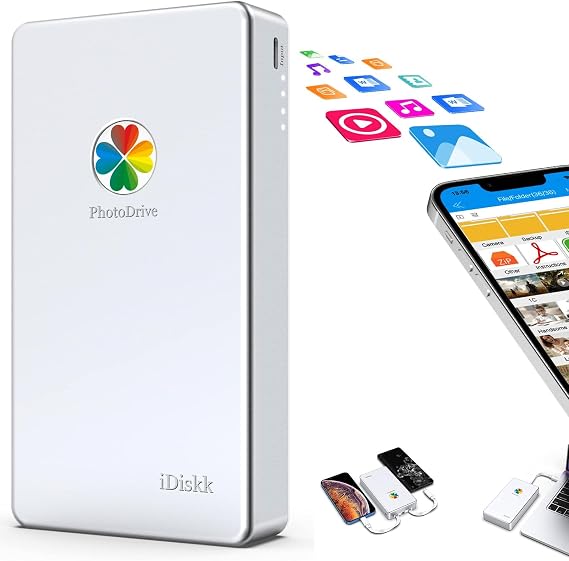 iDiskk MFi 1TB External Hard Drive for iPhone Android Phone iPad Mac PC