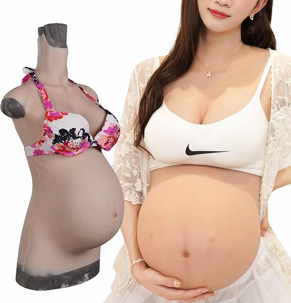 Fake Pregnant Belly Artificial Tummy Belly Silicone Realistic Spoof Belly False Tummy for Film Prop Costumes
