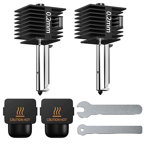 2 Pack 0.2mm Hotend Kit Assembled Print Head for Bambu Lab A1/A1 Mini