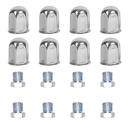 Upgraded 8Pcs Lug Nuts with Adapter(Extender) for hightall 16 8 Lug Wheel Simulator,Compatible with Ford 2007-2025 E350/E450