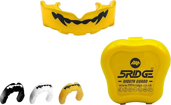 Mouthguard Slim Fit, Junior Gum Shield with Case for Youth Adult for School Combat Sports, MMA, Rugby, Judo, Karate, Hockey, Soccer, MMA Boxing, Martial Arts, Basketball (Yellow, Junior)