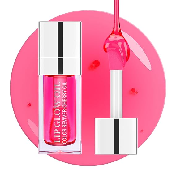 Ofanyia Hydrating Lip Glow Oil, Plumping Gloss Tinted Balm, Transparent Care, Long Lasting Non-sticky Tint Oil for Dry Lips (007# Raspberry)