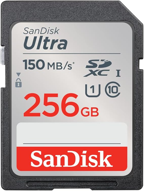 SANDISK 256GB Ultra SDXC UHS-I Memory Card - Up to 150MB/s, C10, U1, Full HD, SD Card - SDSDUNC-256G-GN6IN | Up to 150MB/s, UHS-I, U1, Class 10, Full HD video
