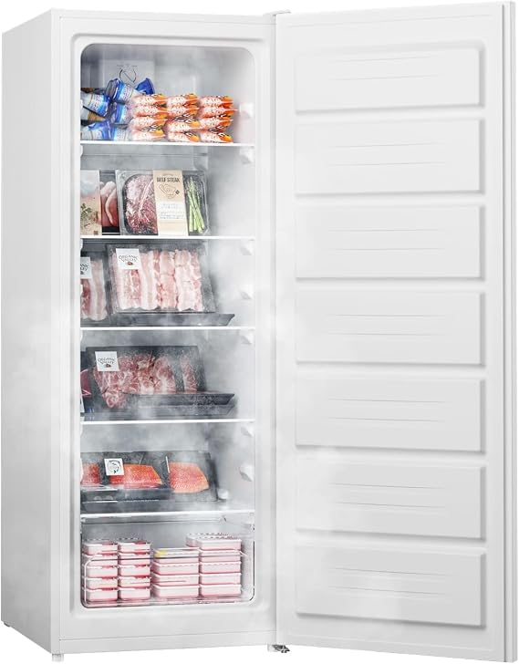 Upstreman Convertible Upright Freezer or Refrigerator 7 cu ft, White