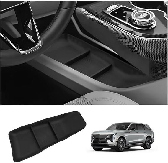 LUWU 2025 Cadillac Optiq Lower Center Console Organizer Compatible with 2025 Cadillac Optiq Luxury/Sport Accessories Armrest Console Organizer Armrest Insert Tray Black