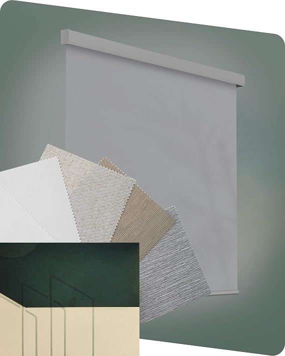 Yoolax Motorized Shades with Remote, Light Filtering Automatic Blinds for Indoor Windows, Fabric Swatches for Electric Roller Shades, Fabric Samples (Multicolor)