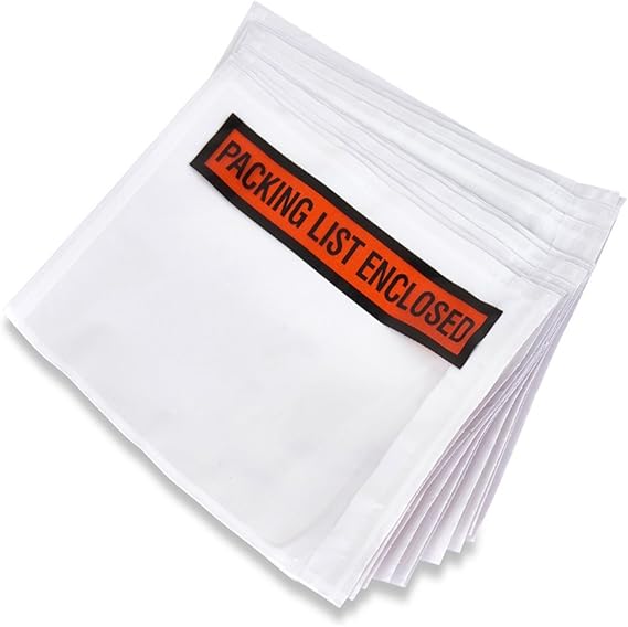 Sales4Less Packing List Envelopes 7.5" X 5.5" Pouches Invoice Enclosed Adhesive Bags Pack of 50