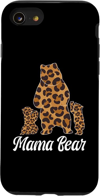 iPhone SE (2020) / 7 / 8 Mama Bear Cub Mothers Day Mom Family Leopard Style Babies Case