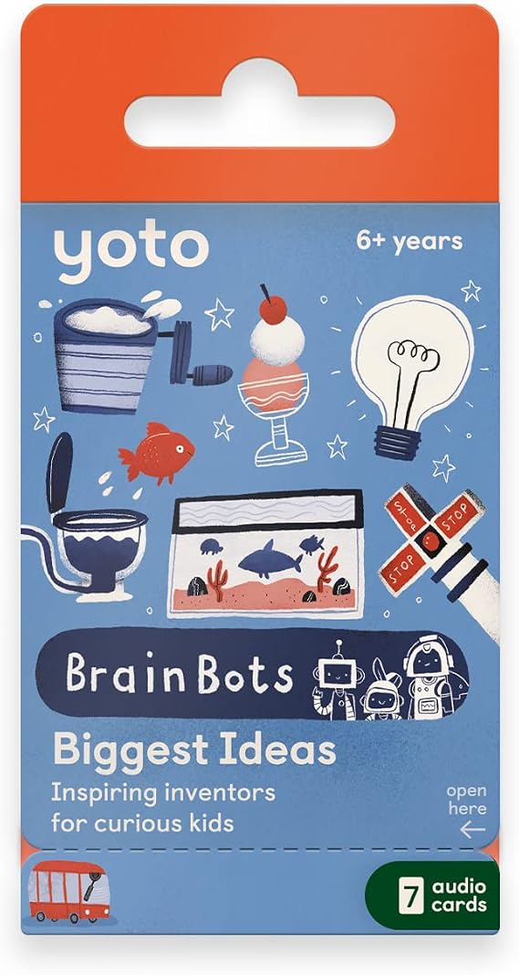 YOTO BrainBots: Biggest Ideas 7 Audio Cards for Use with Player & Mini All-in-1 Audio Device, Educational & Screen-Free Listening with Fun Stories for Learning & Interactive Quizzes, Ages 6+