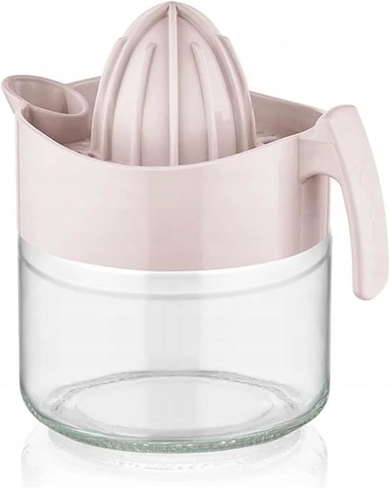 Promosyonca Cam Narenciye Sıkacağı, Plastik Başlıklı, 425ml Kapasiteli (Pembe)