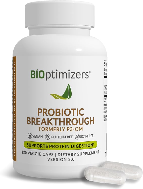 BIOptimizers Probiotic Breakthrough, Gut & Digestive Support, 120 Capsules