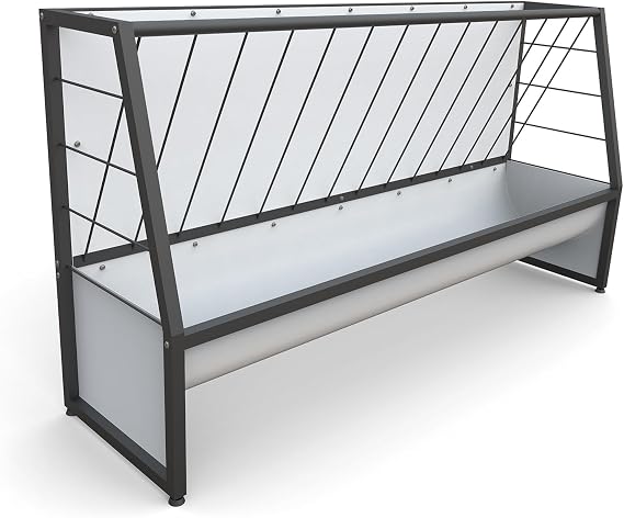 5 Ft Pasture Hay Feeder Black, Heavy Duty Galvanized Steel Livestock Hay Feeder, Outdoor Pasture Feeder for Sheep, Goats, Pony and Miniature Horses