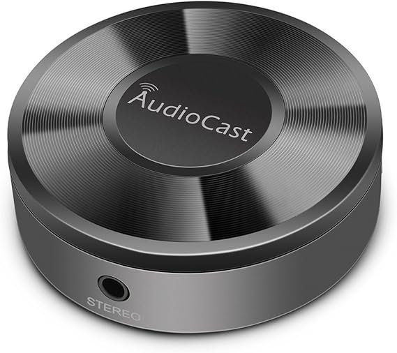 ACEMAX M5 AudioCast Wi-Fi Wireless Audio Transmitter Adapter AirPlay/DLNA/UPnP Streaming to Speakers, 2.4G Wi-Fi Multi-Room Music Cast, Spotify & Internet Radio Support