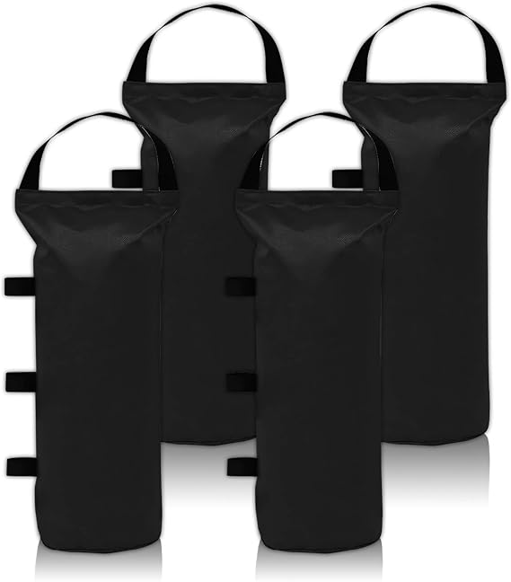 CROWN SHADES 110 LBS Outdoor Pop Up Canopy Tent Weight Sand Bags,4-Pack,Black (Without Sand)