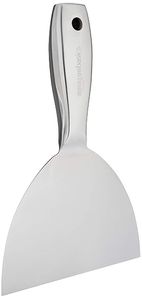 Amazon Basics Stainless Steel Putty Knife, 15.24 cm, with Flexible Blade and Hammer End