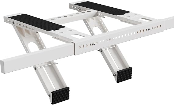 No Drill Window AC Bracket, Heavy Duty Adjustable Air Conditioner Support Bracket, Easy Install Window AC Mount for Single & Double Hung Windows, Supports Up to 220 lbs