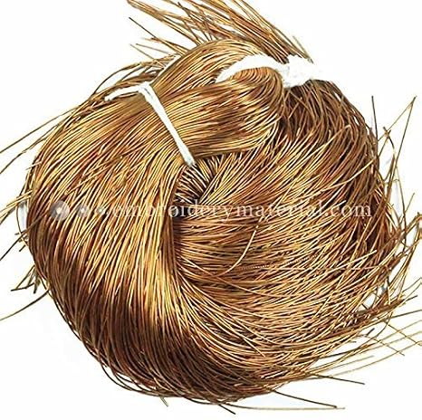 French Wire for Beading(Dabka),Honey Color, 0.5MM, 45.72 Mtr(100 Gram)