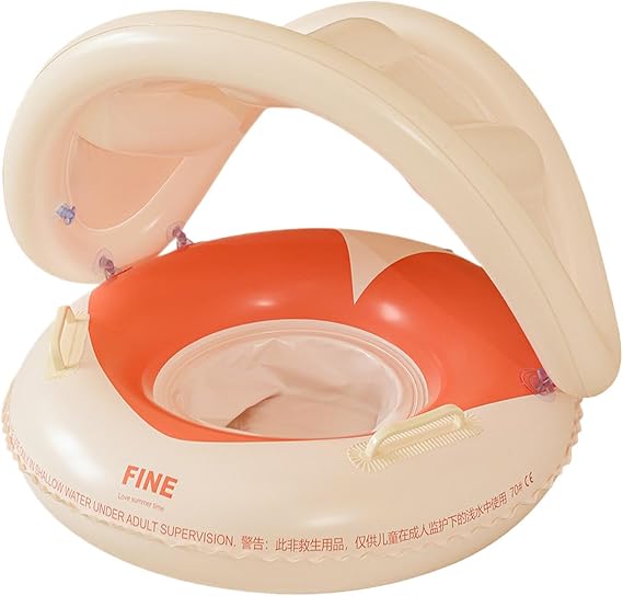 Inflatable Swimming Ring for Kids,Sun Protection Inflatable Water Raft with Awning | Swimming Floater Kids - For Use In Bath Bathtub Shower Summer Outdoor Play Girl And Boy