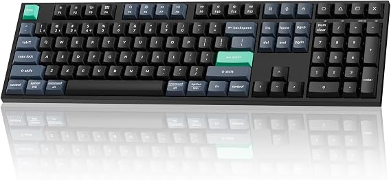 Keychron B36 2.4 GHz Wireless Bluetooth 100% Full-Size Layout Keyboard | Launcher Support, Silent Typing with Numeric Keypad, Ergonomic Angle, Compatible for Mac Windows Linux - Black