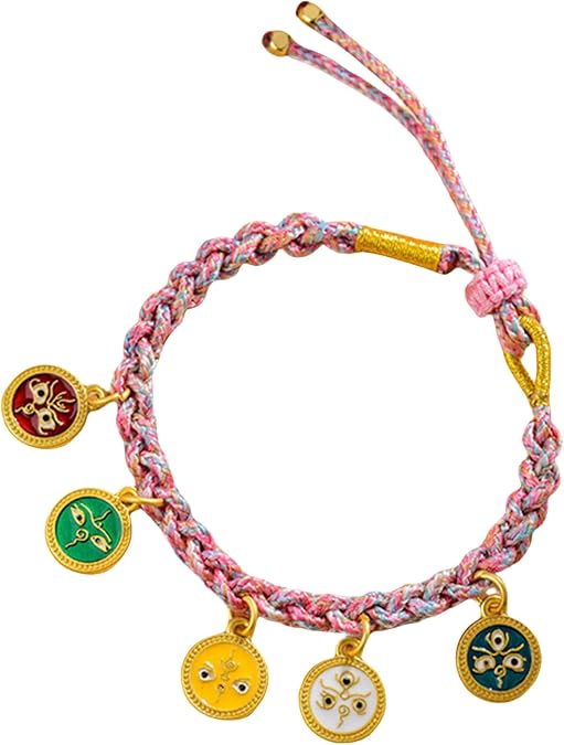 Handmade Blessed Tibetan Bracelet for Women for Men Tibetan Monks Buddhism Protection Ankle Bracelet Handmade Dorje Knot Protection Bracelet String Bracelets Lucky Charm Bracelet Rope Braided Bracelet